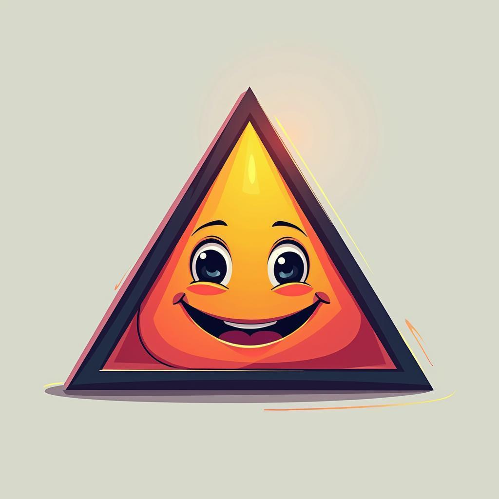 Smiling Triangle in Sleek Modern Vector