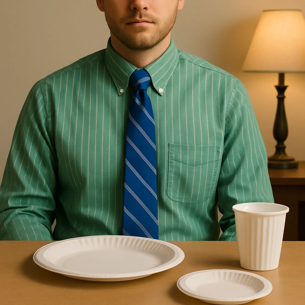 Person Wearing a Green Striped Shirt