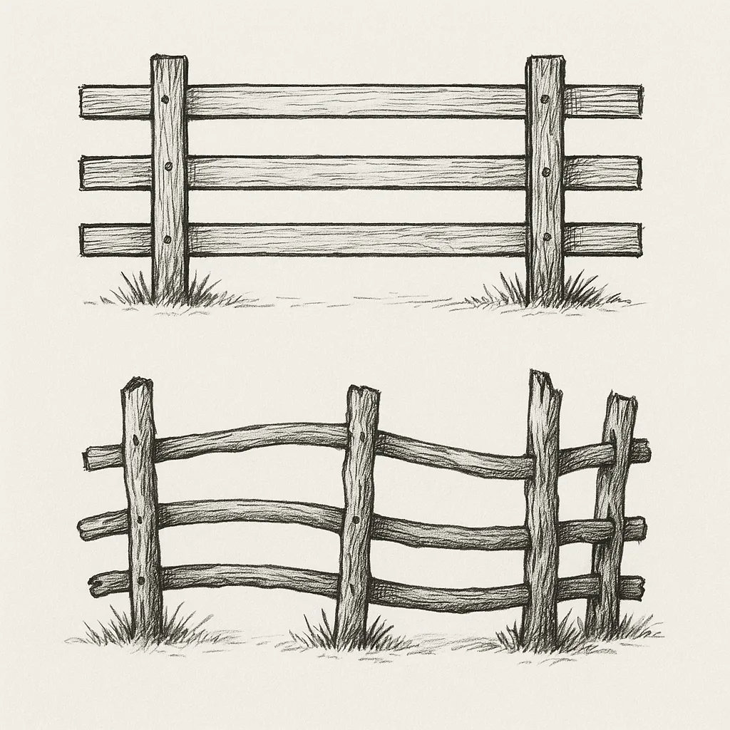 Two Types of Wooden Fences