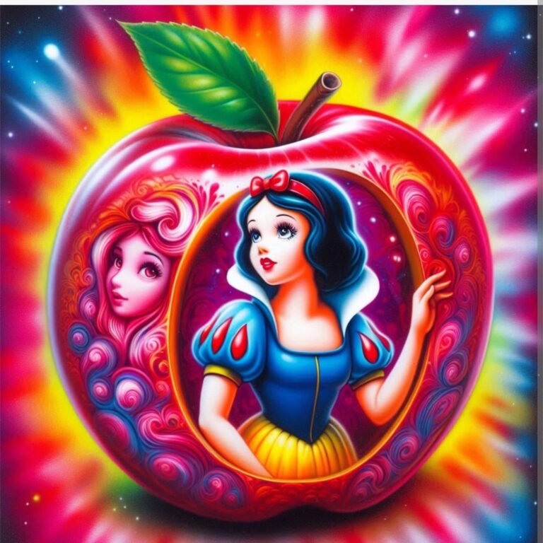 Psychedelic Snow White Inside Apple