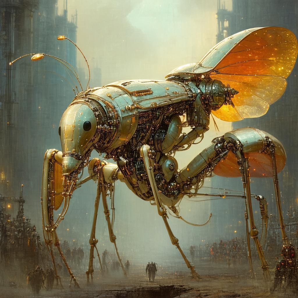 Steampunk Robot Mantis Concept Render