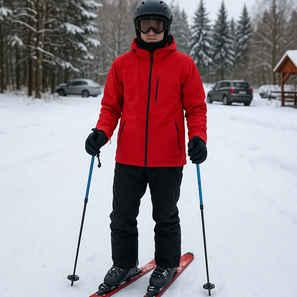 Person Wearing a Red Jacket