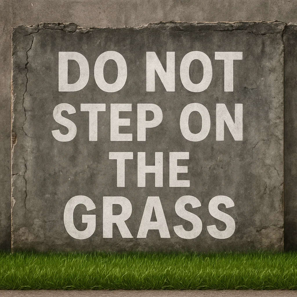 Bold White Lettering Spells Out 'DO NOT STEP