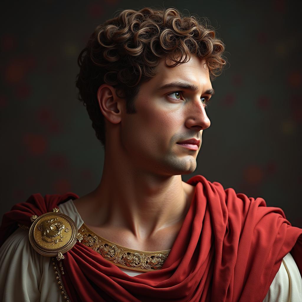 Caesar Augustus in Hyperreal Digital Brushwork