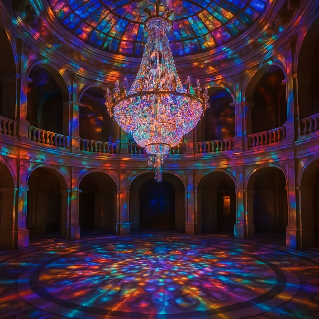 Atrium's Chandelier Started to Glimmer Intensely