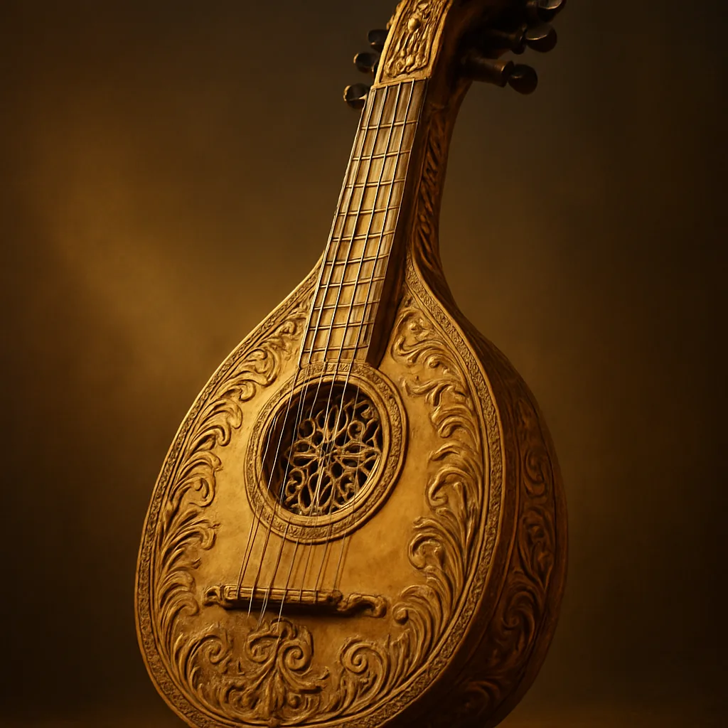 Beautifully Crafted and Intricately Detailed Ancient Stringed Instrument