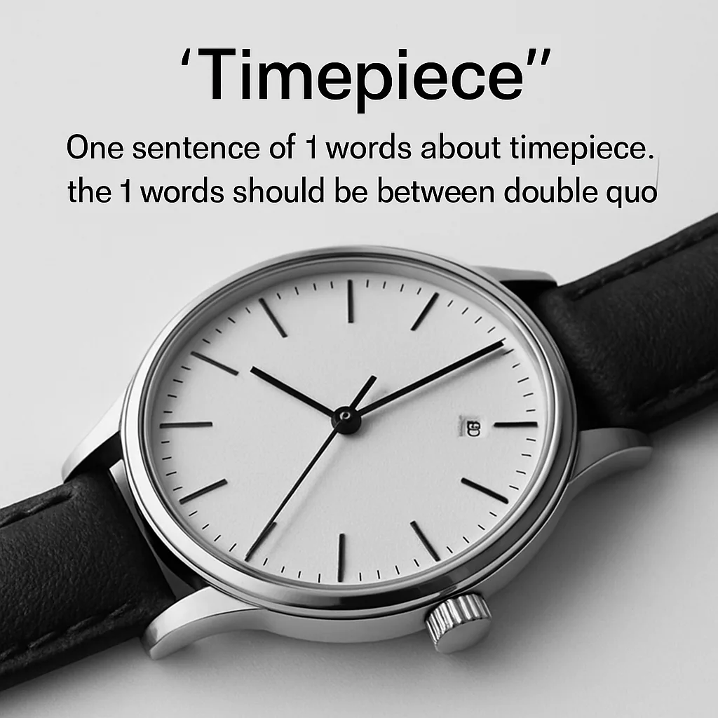 Compose a Single Sentence About a Timepiece