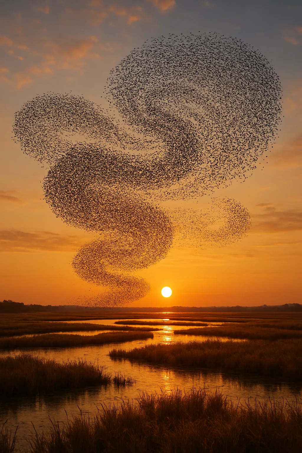 Vast Murmuration of Starlings Swirls in Intricate Patterns