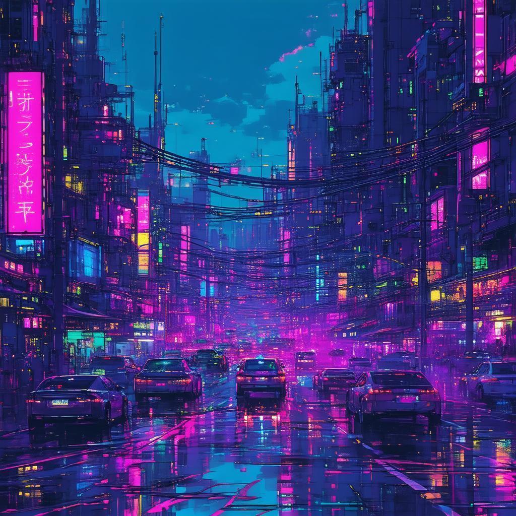 Cyberpunk Manga City in Fast Neon Motion