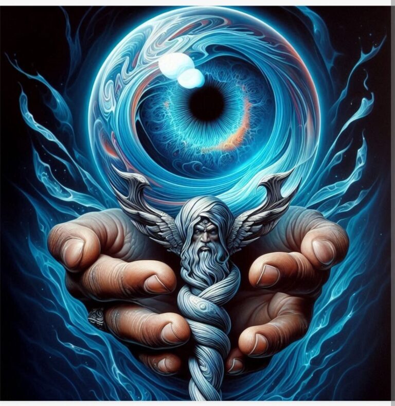 King Triton with Glass Sphere Art