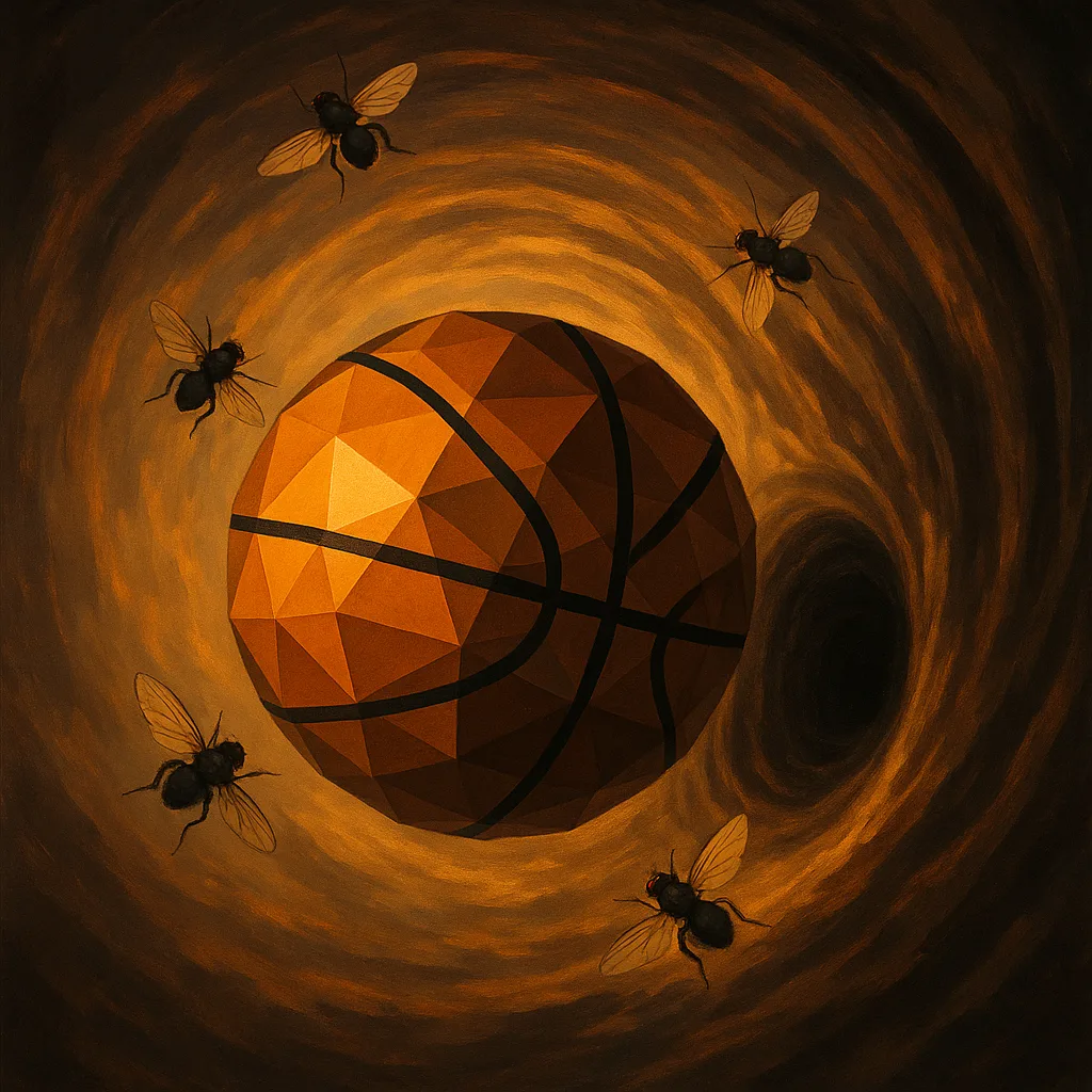 Geometric Basketball and Flies