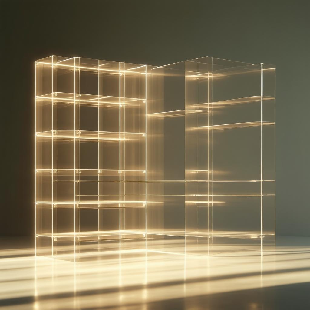 Empty Shoe Rack Floating in Golden Light