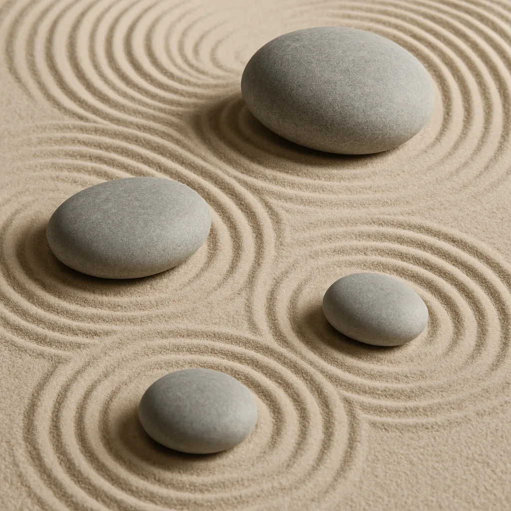 Amid the Carefully Raked Patterns of Gravel in the Zen