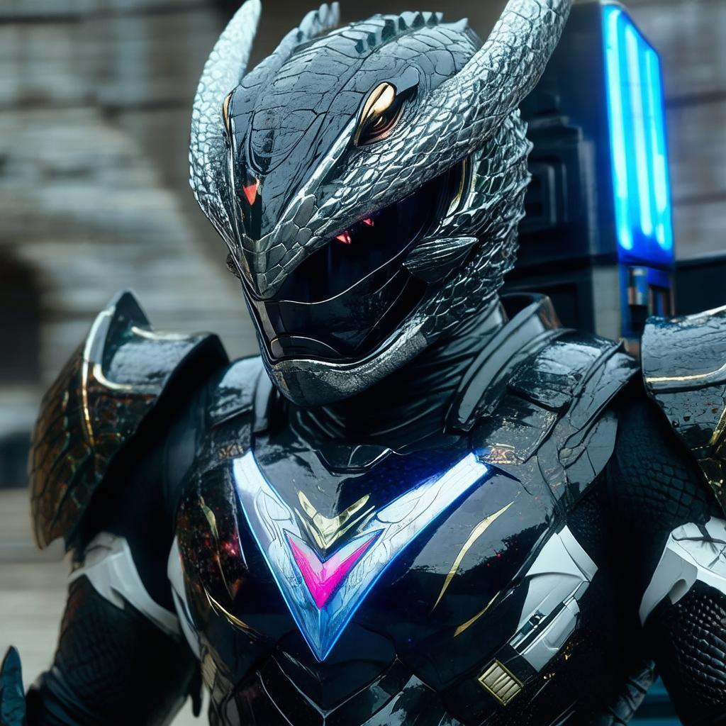 Black Komodo Power Ranger With Megazord