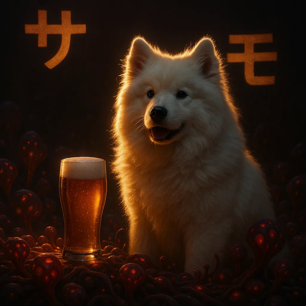Samoyed and Beer Glass