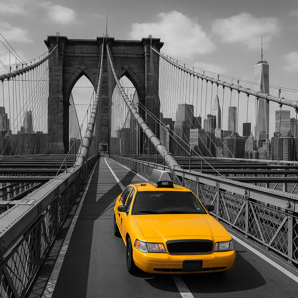 Black and White Image of the Brooklyn Bridge