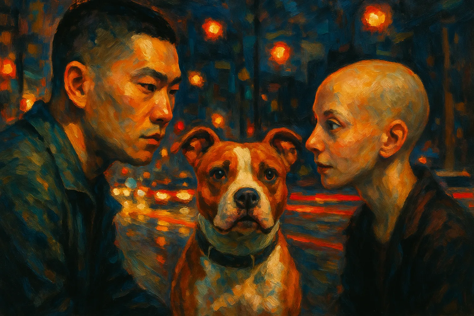 Buzz-cut East Asian Person and a Petite