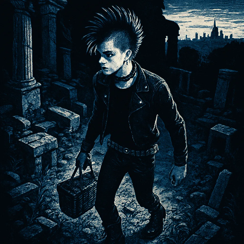Teenager with a Distinct Sculptural Form and Punk-goth Attire