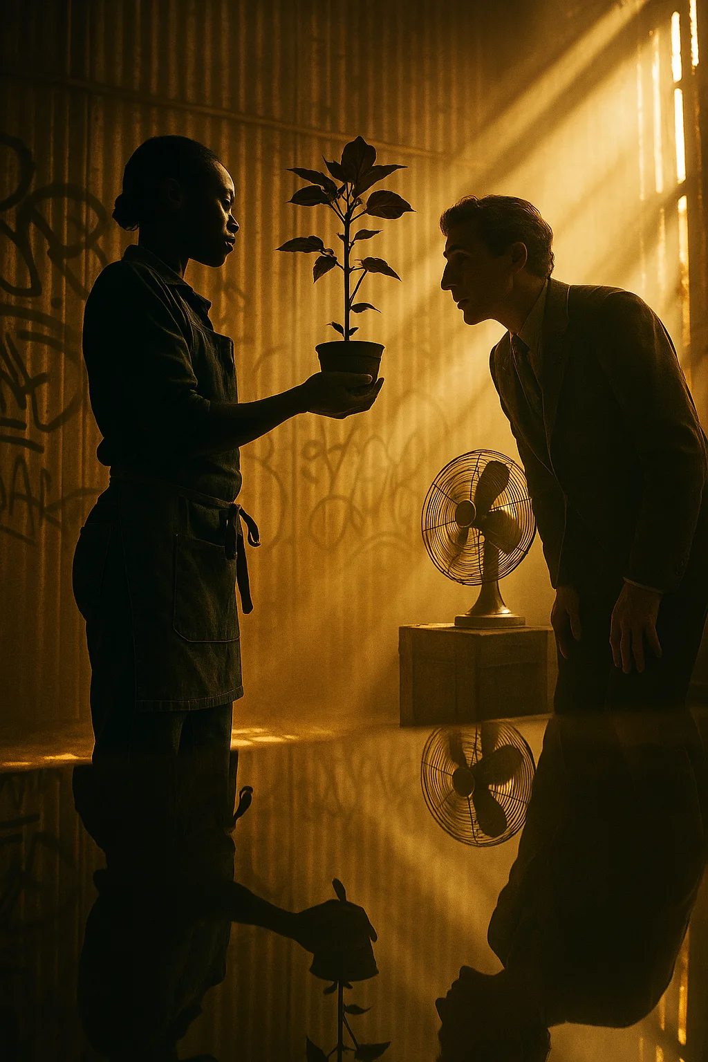Silhouetted Figure of Sub-Saharan African Descent