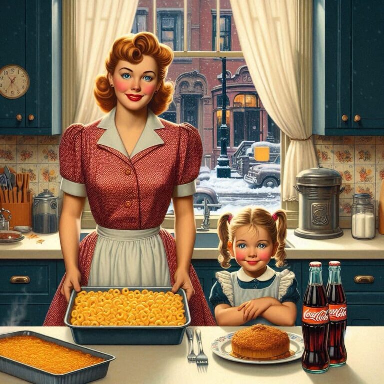 1950s Vintage American Kitchen Scene