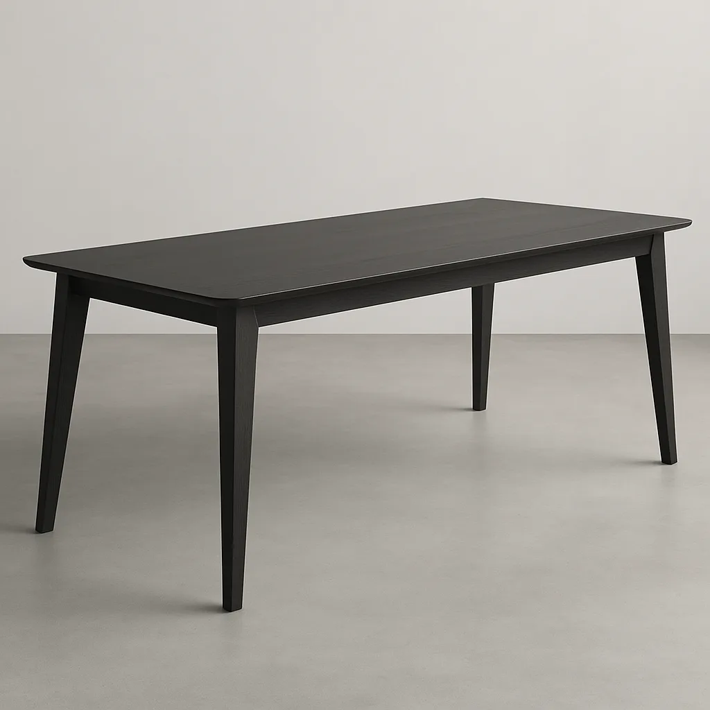 Modernly Designed Dining Table in a Stylish Charcoal-gray Finish