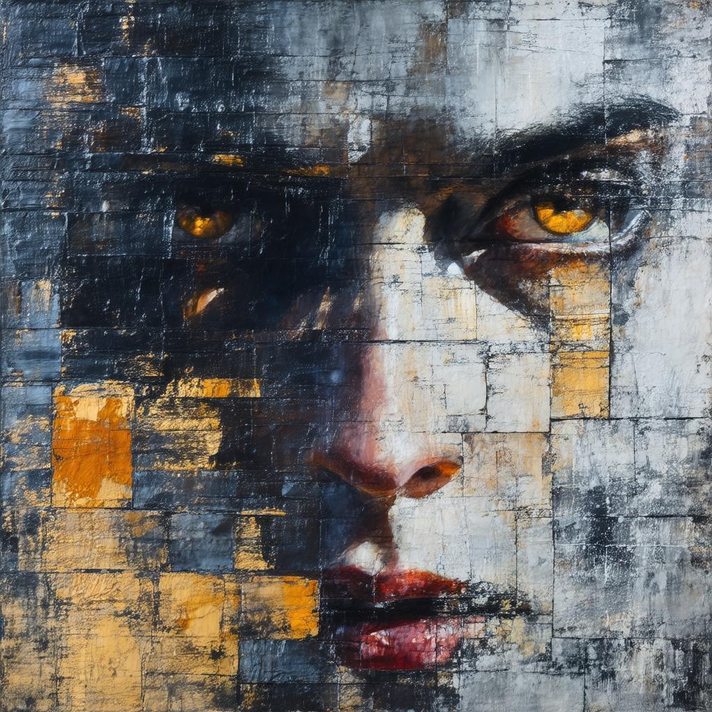 Fragmented Memory Eyes in Tempera Chiaroscuro