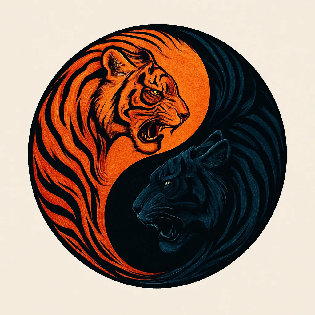 Striking Yin-yang Symbol Where the Traditional Circular Forms