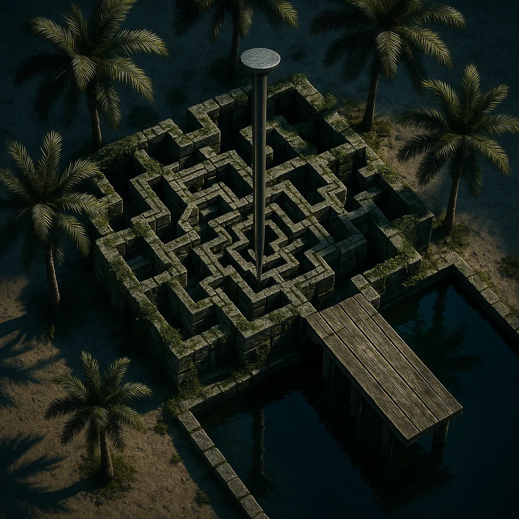 Secluded Oasis with Palm Trees