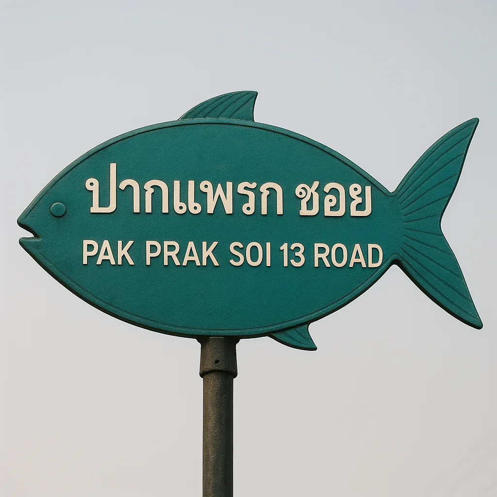 Street Sign Shaped Like a Fish