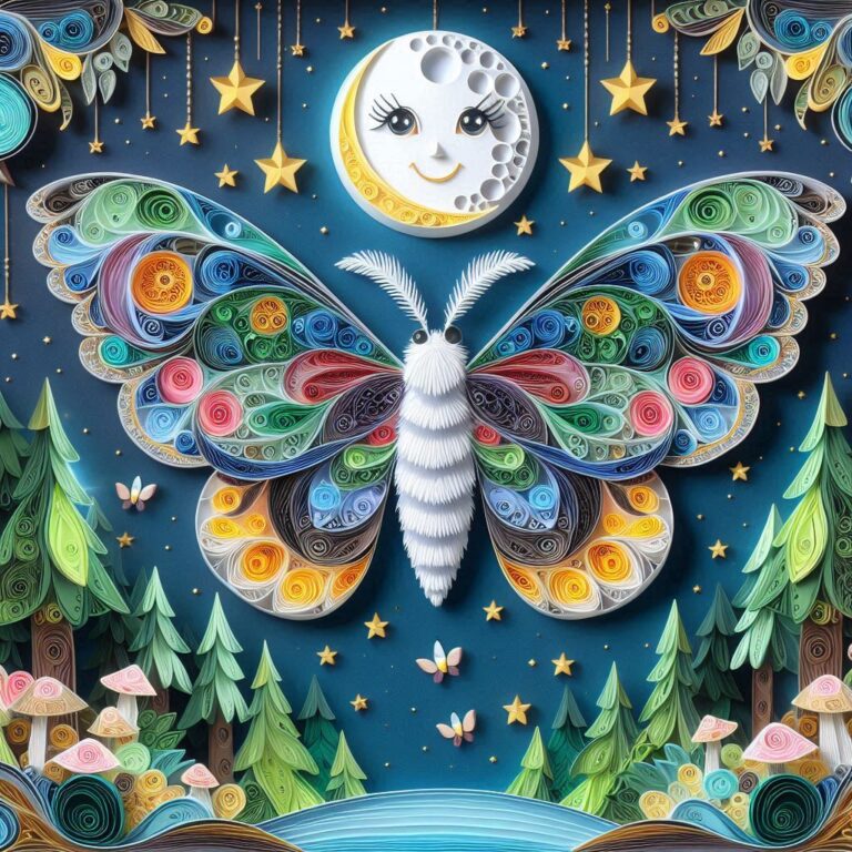 Giant Lunar Moth in Magical Forest