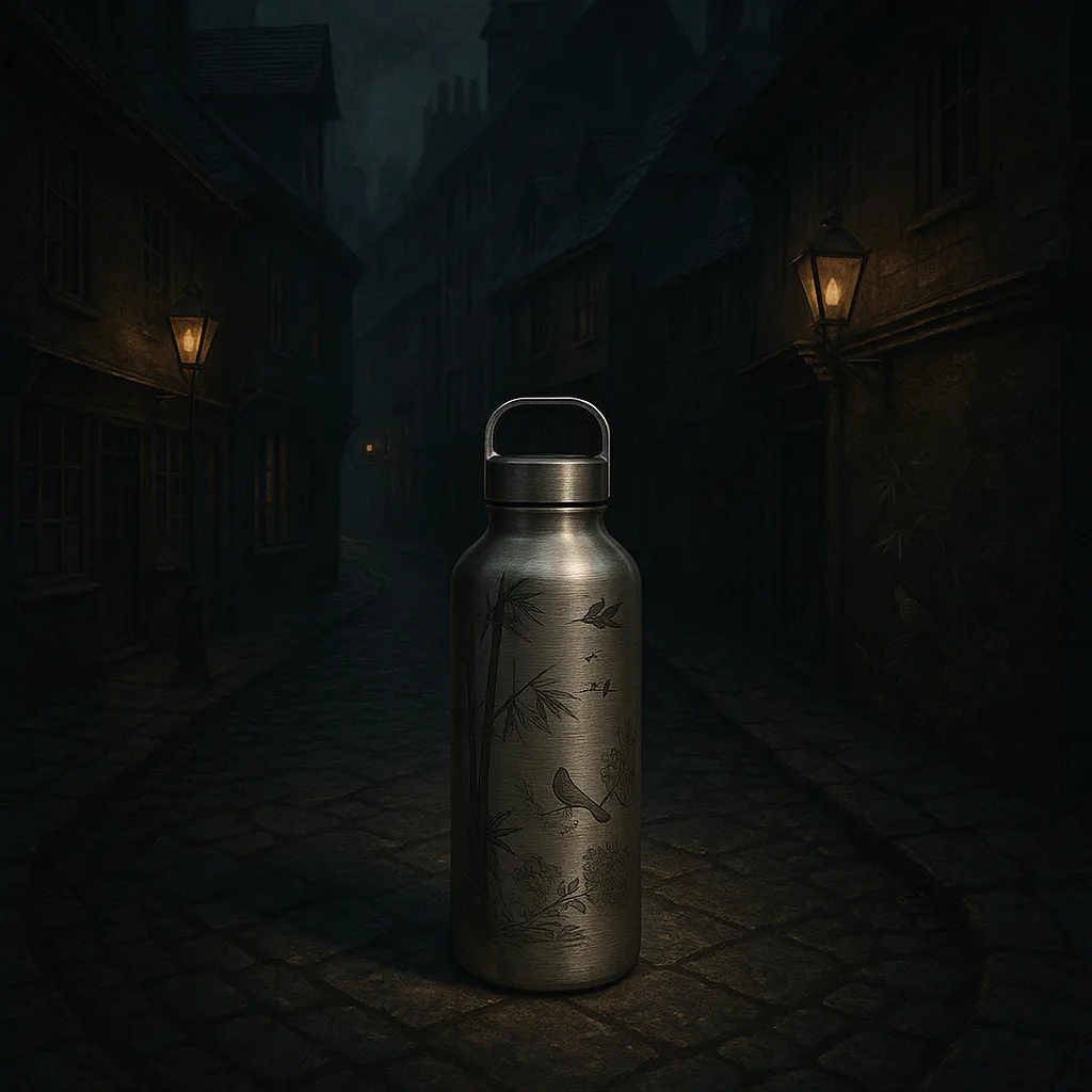 Single Water Bottle with a Distinct Brushed Metal Look