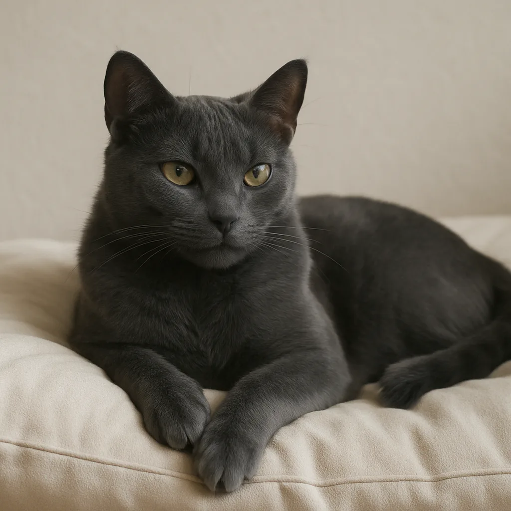 Perched on the Plush Cream-colored Cushion
