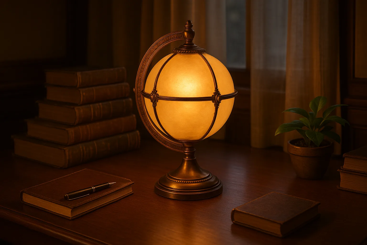 Globe-shaped Lamp with a Vintage Aesthetic