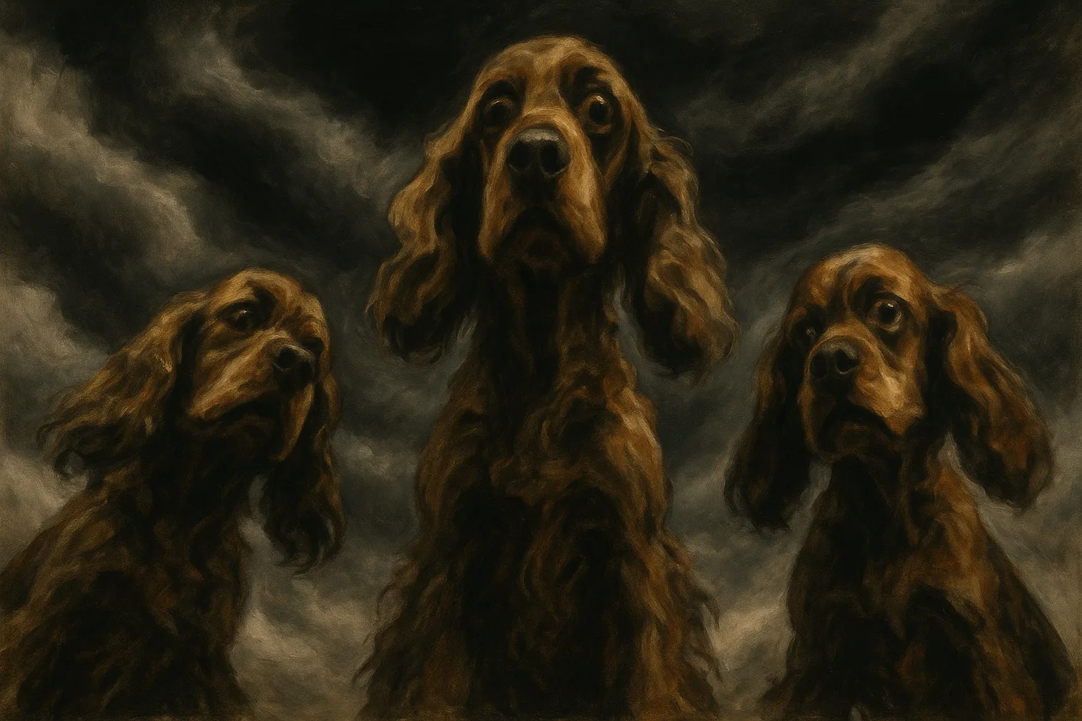 Three Varied Cocker Spaniels