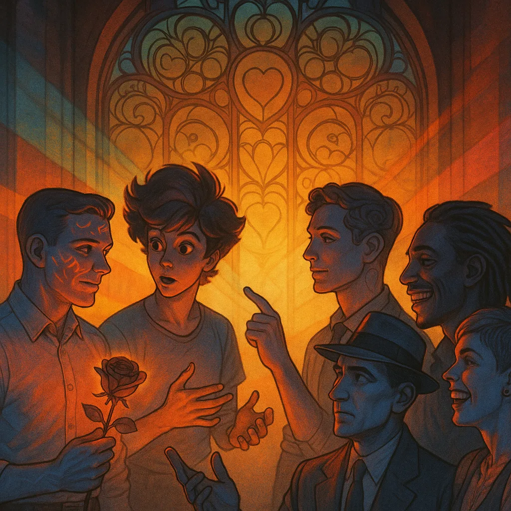 Six Distinct Individuals Engage in a Lively