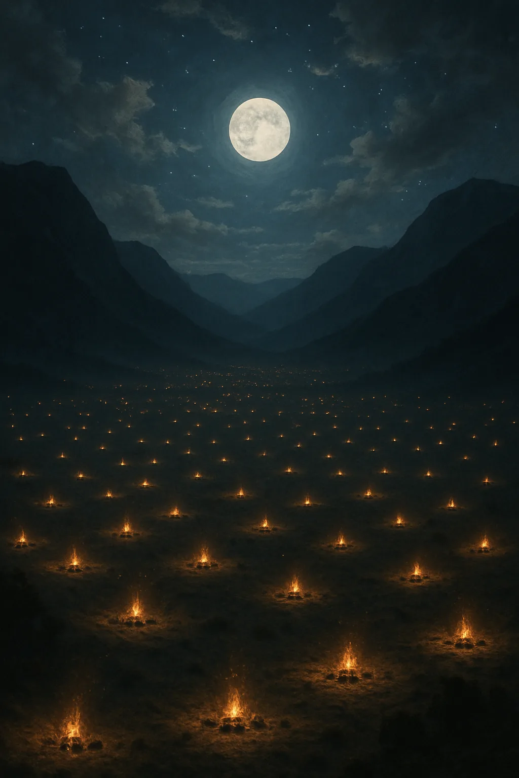 Countless Distant Campfires Twinkle Like Fallen Stars