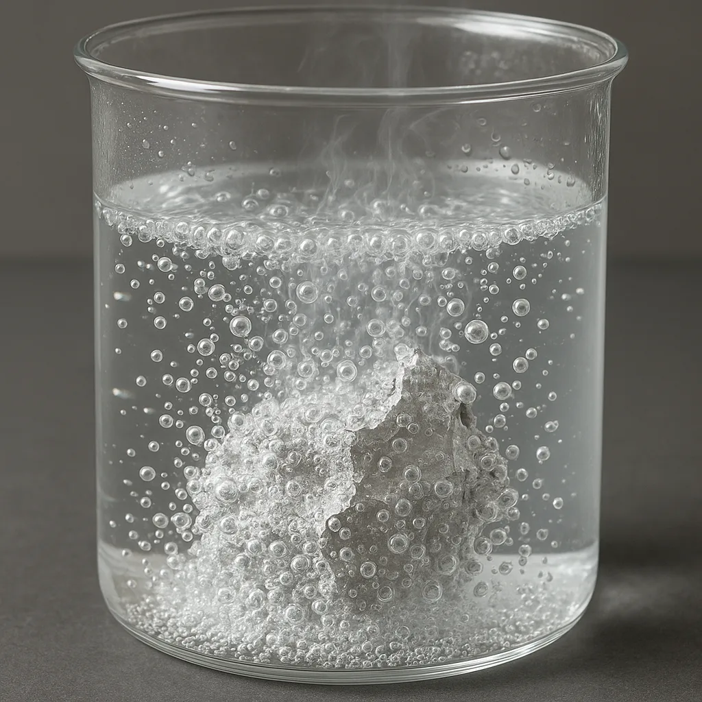 Aluminum Piece Is Immersed in Transparent Hydrochloric Acid