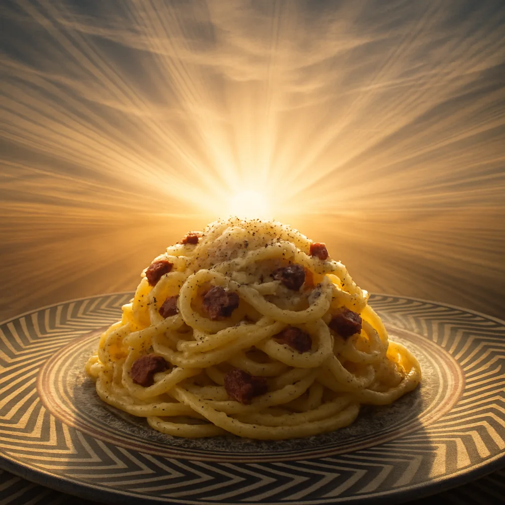 Single Serving of Carbonara—defined by its Velvety Smooth Fettuccine