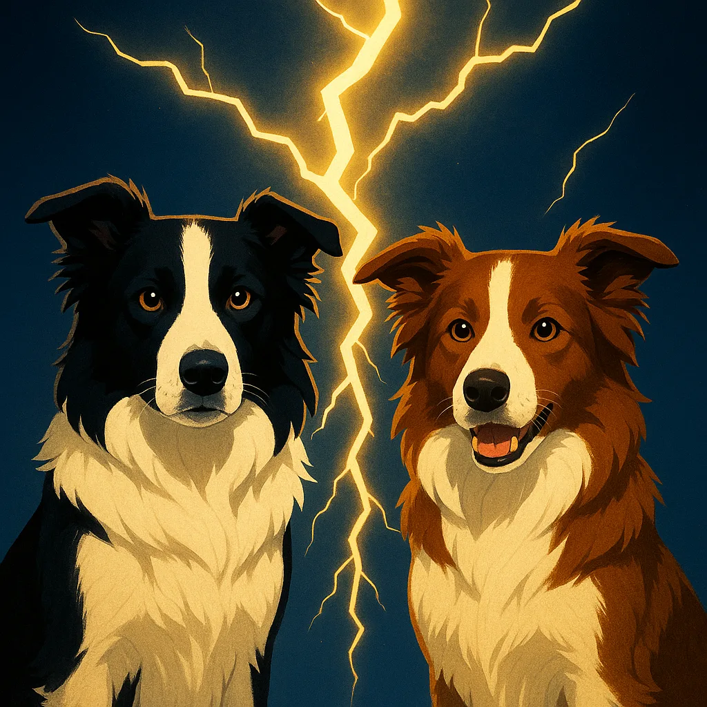 Two Varied Border Collies