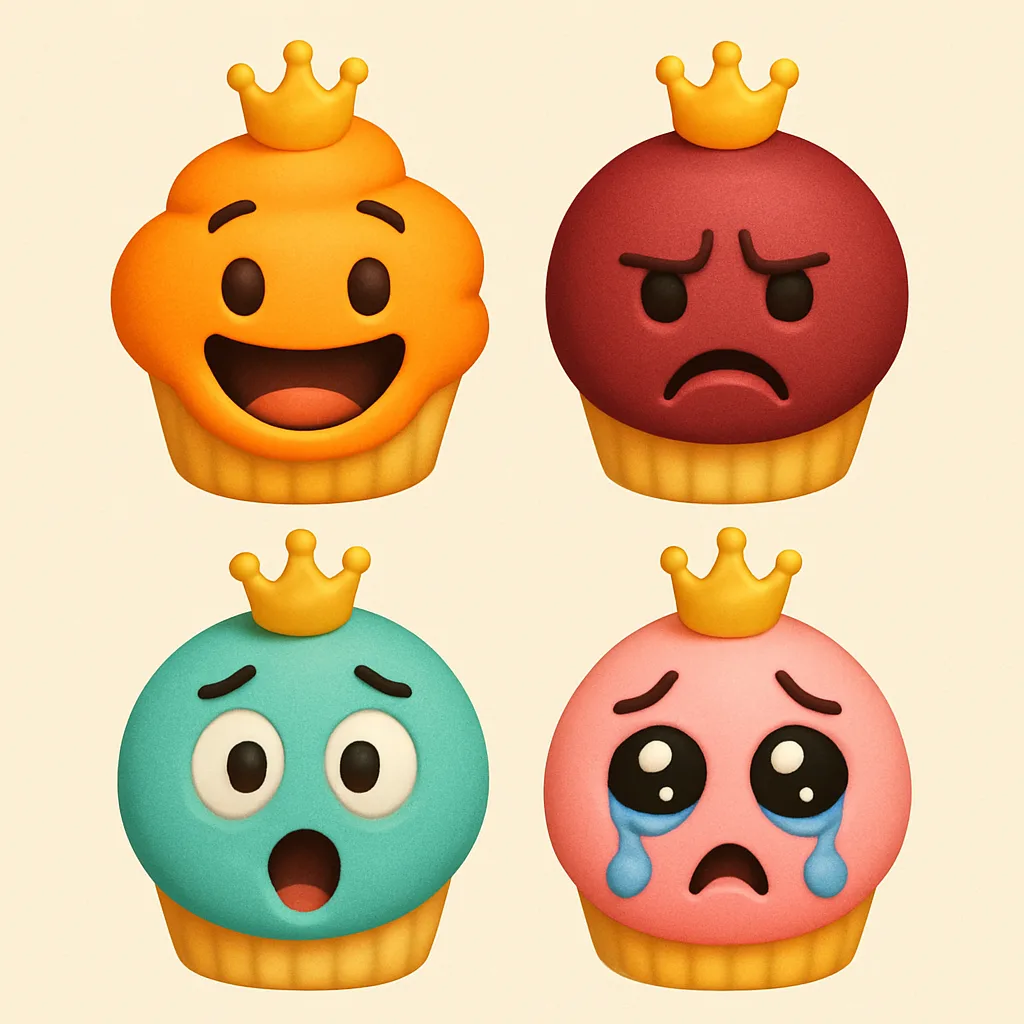 Playful Display of 2x2 Emoji Cupcakes