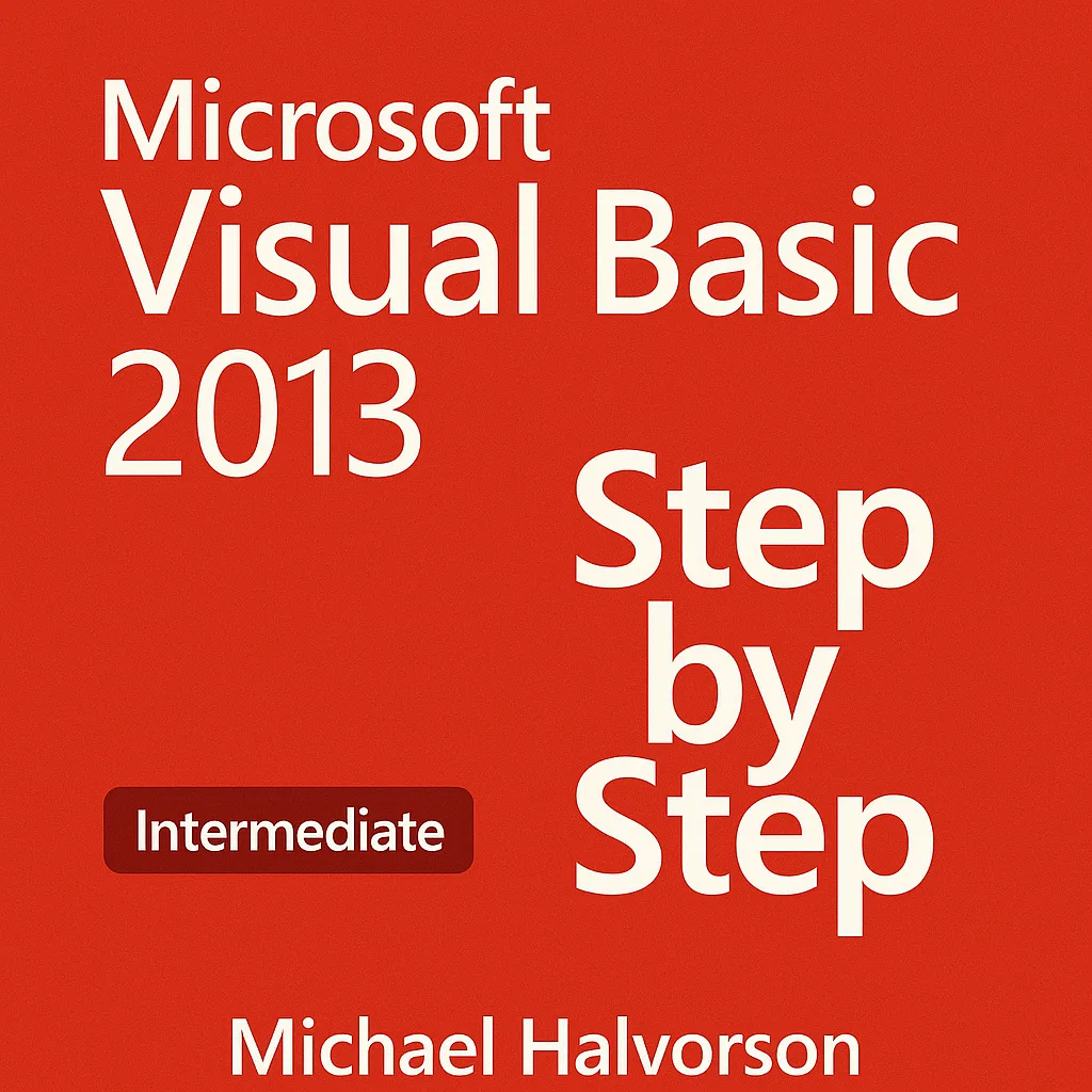 Red Cover Design for "Microsoft Visual Basic 2013" Book