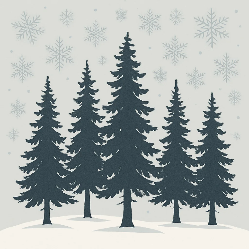 Digital Vector Artwork Depicting a Serene Winter