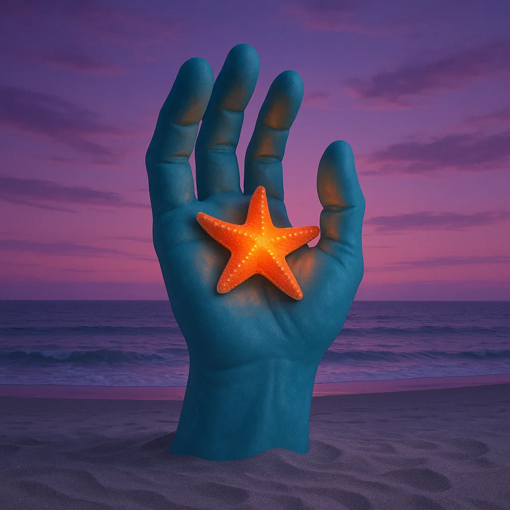 Bizarre and Dreamlike Image Shows an Enormous Turquoise Rubber Glove