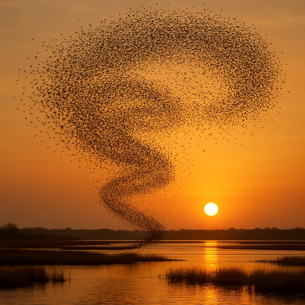 Multitude of Distant Birds Forms a Dynamic