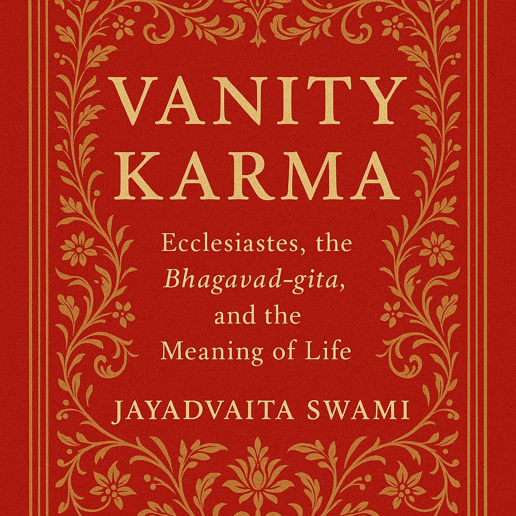 Red Book Cover Titled "Vanity Karma" by Jayadvaita Swami