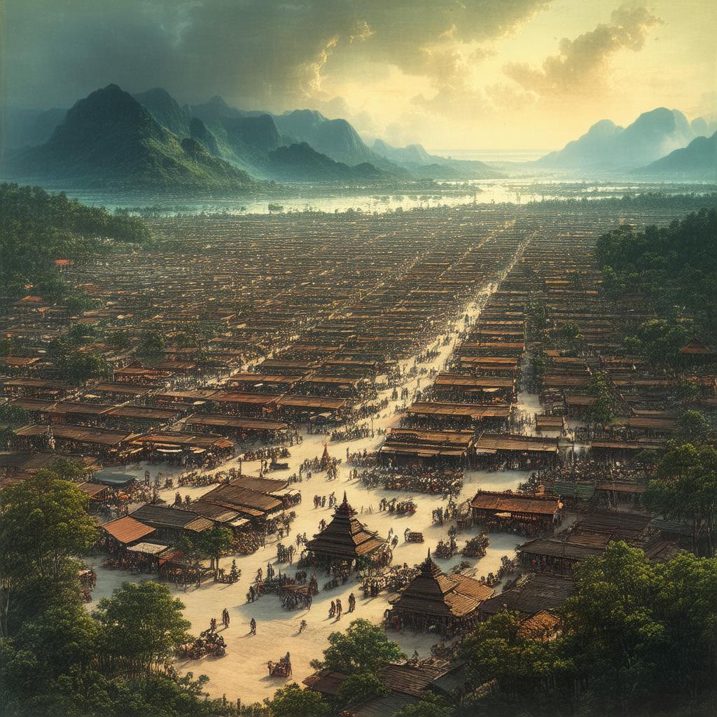 Aerial Batavia Circa 1800 With Vibrant Markets