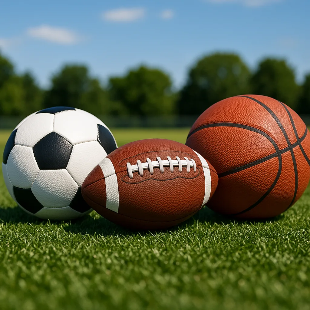 Showcasing Three Distinct Kinds of Sports Balls