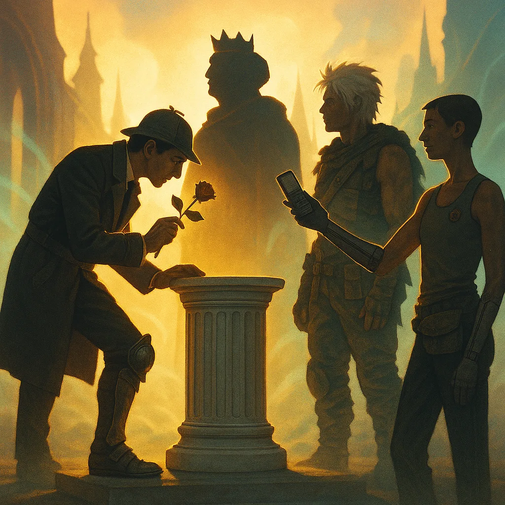 Sherlock Holmes-styled Educator with a Deep Side-parted Hairstyle