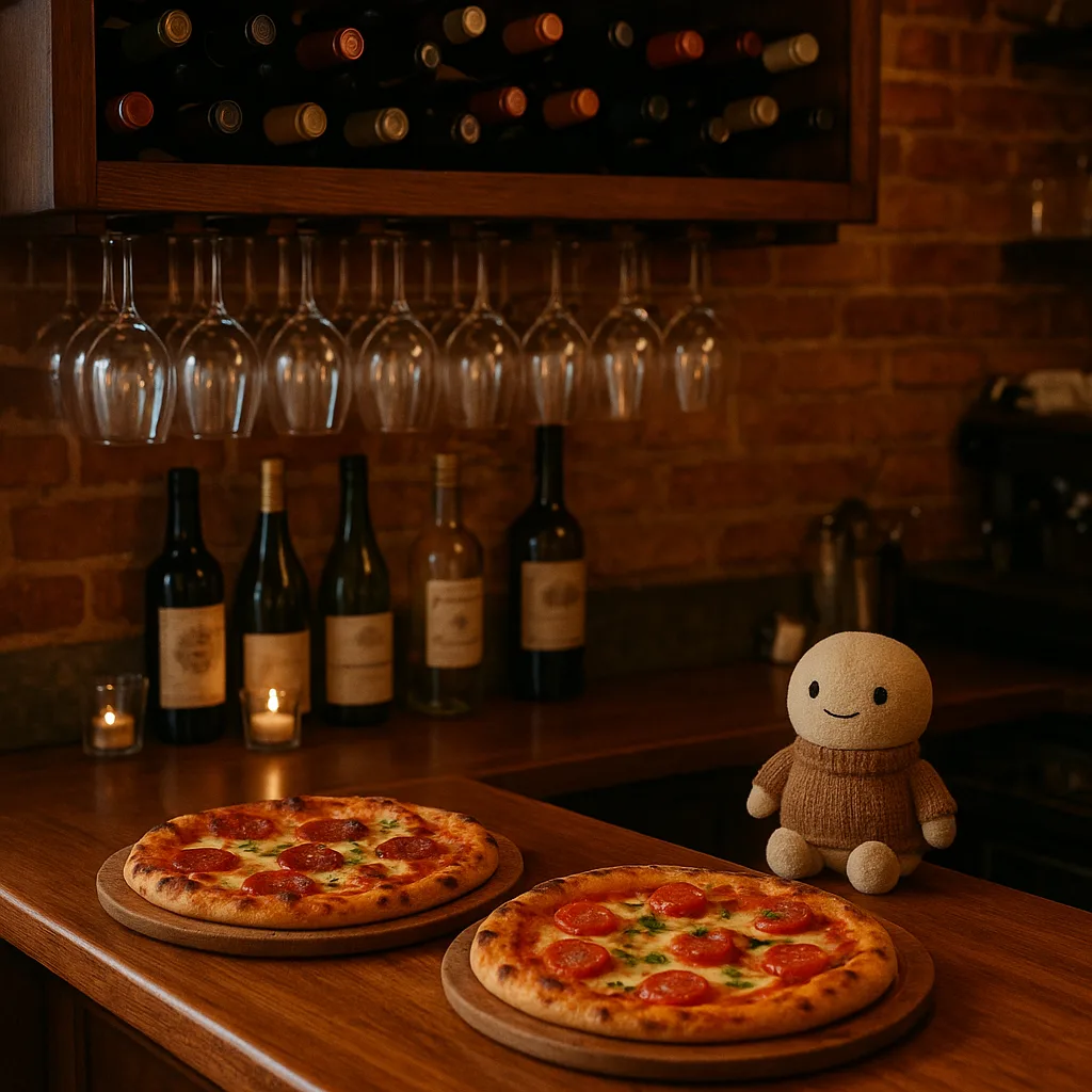 Cozy Bar Setting with a Wine Rack