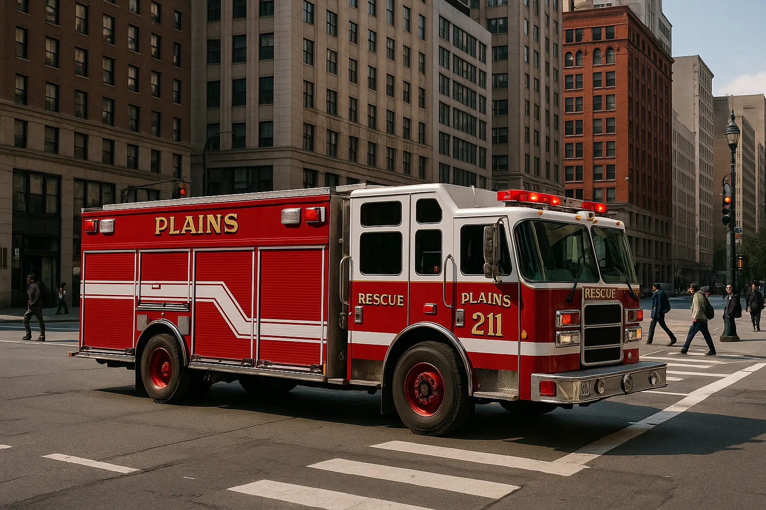 Rescue Fire Truck Labeled "Plains Rescue Co